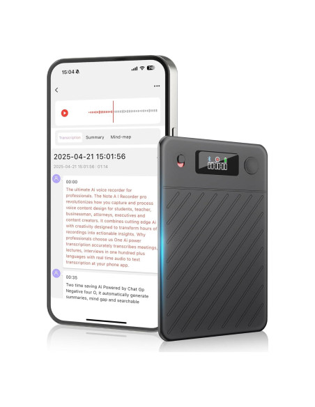 Grabadora de Voz AI SSLine 64GB con Transcripción y Traducción Grabadora de Voz AI SSLine 64GB con Transcripción y Traducción