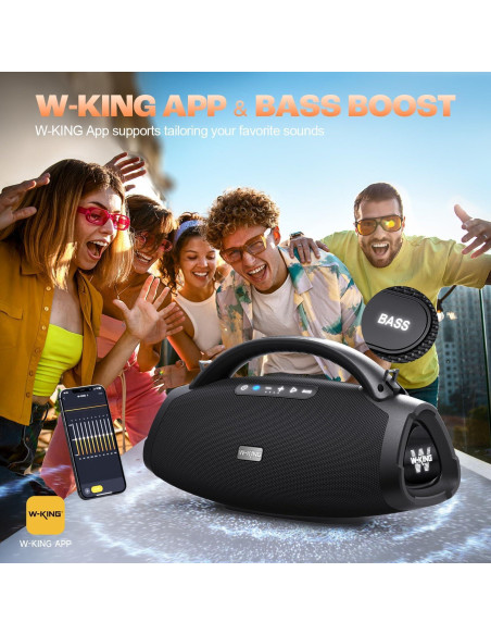 Altavoz Bluetooth W-KING X20 300W IPX7 24h Batería 7.5"