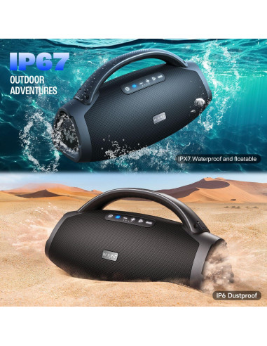 Altavoz Bluetooth W-KING X20 300W IPX7 24h Batería 7.5"