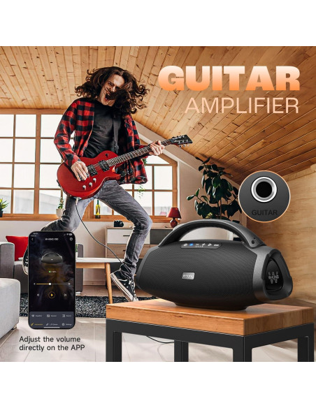 Altavoz Bluetooth W-KING X20 300W IPX7 24h Batería 7.5"