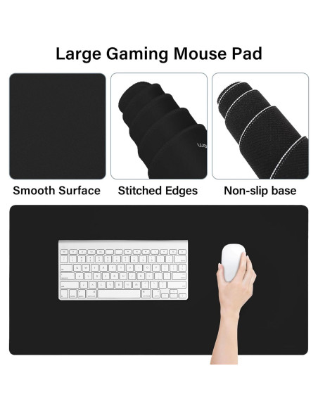 Conjunto Alfombrilla Teclado y Ratón MOSISO Ergonómico Negro