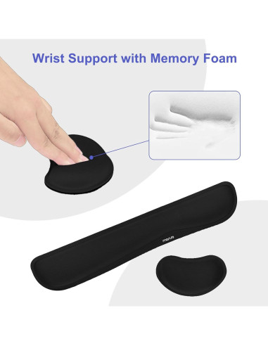 Conjunto Alfombrilla Teclado y Ratón MOSISO Ergonómico Negro