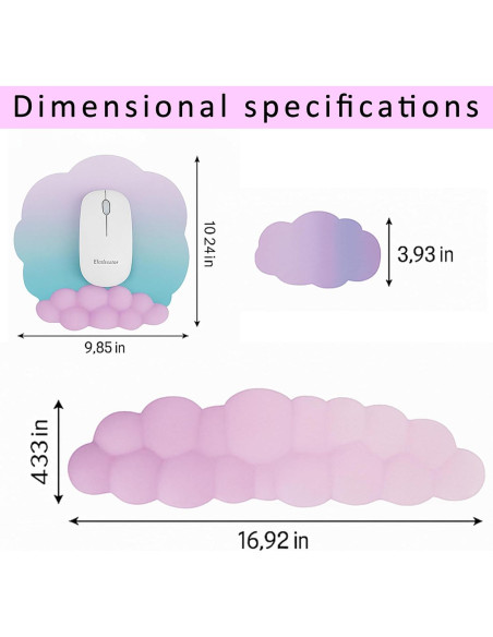 Reposamuñecas Nube OUEST con Espuma de Memoria 42.93x37.34cm