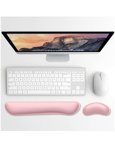 Reposamuñecas Ergonómico Dapesuom Rosa 2 en 1 para Teclado y Ratón 2