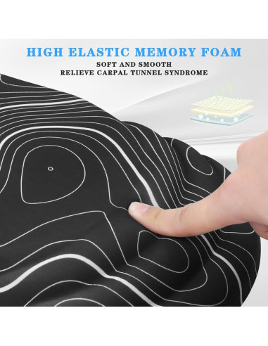 Reposamuñecas Ergonómico KEPUTAIER Espuma Memoria Negra