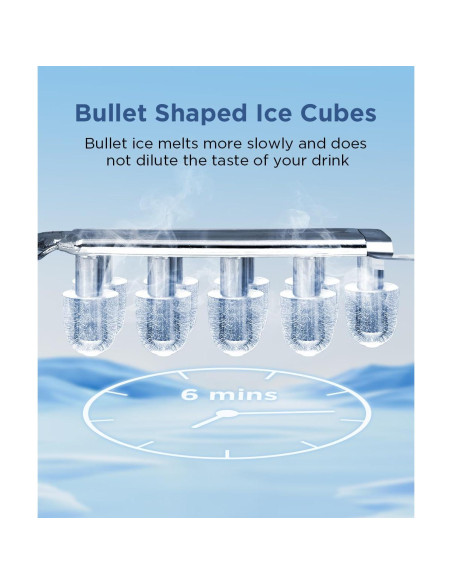 COWSAR Máquina de Hielo Portátil 12 kg/24H 9 Cubos en 6 Min