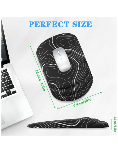 Reposamuñecas Ergonómico KEPUTAIER Espuma Memoria Negra