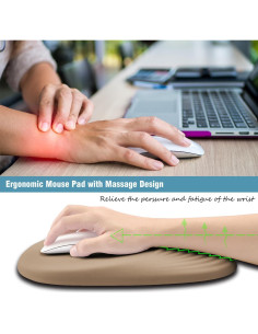 Alfombrilla Ergonómica Armanza Beige con Soporte para Muñeca 2