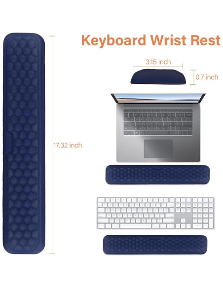 Alfombrilla de Ratón MOSISO 5 en 1 Ergonómica Azul Marino