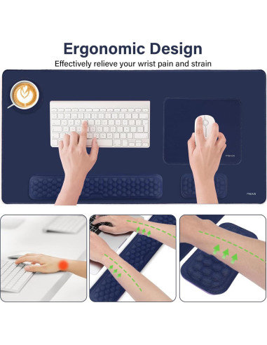 Alfombrilla de Ratón MOSISO 5 en 1 Ergonómica Azul Marino