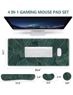 DINKY Conjunto Alfombrilla Teclado y Ratón Ergonómico 4 Pcs 2