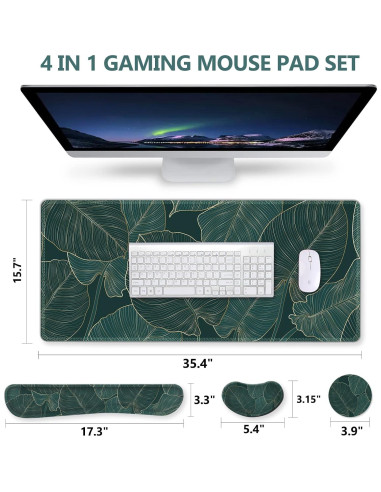 DINKY Conjunto Alfombrilla Teclado y Ratón Ergonómico 4 Pcs