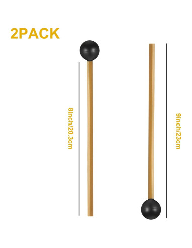 Mallets de Percusión de Goma 2 Pcs LAN-MC 20,32 cm