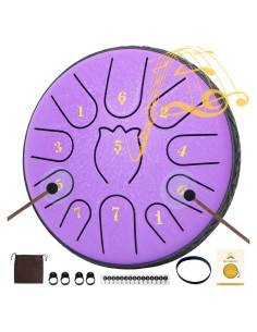 Tambor de Lengua de Acero 15 cm 11 Notas Yuan Yun Púrpura