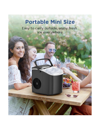 COWSAR Máquina de Hielo Portátil 12 kg/24H 9 Cubos en 6 Min