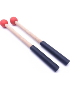 Palos de Percusión Jiayouy 21.59 cm Cabeza de Goma Rojo 2