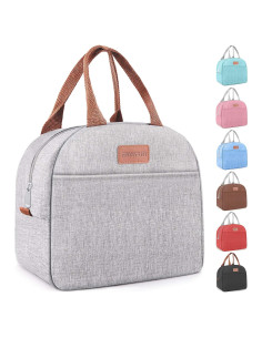 Bolsa de Almuerzo Aislada EASYFUN Gris 11L para Trabajo y Viaje
