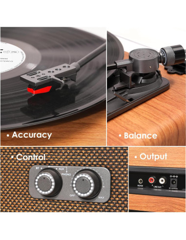 Tocadiscos Vintage DANFI AUDIO TE-2018 Bluetooth 3 Velocidades