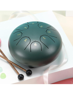 Tambor de Lengua de Acero 15 cm Betiura Verde con Mallets 2