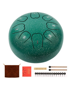 Tambor de Lluvia Weipoken 15 cm 8 Notas Verde con Mallets
