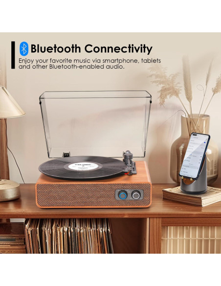 Tocadiscos Vintage DANFI AUDIO TE-2018 Bluetooth 3 Velocidades