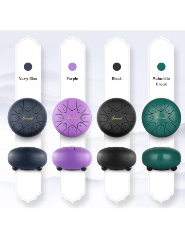 Tambor de Lengua de Acero Sovvid 15 cm 8 Notas Verde Malachita