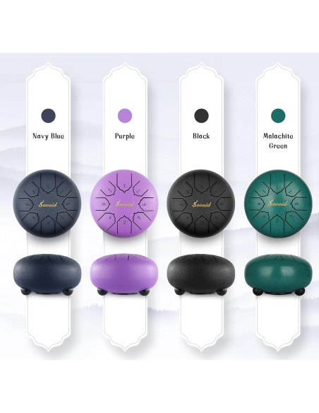 Tambor de Lengua de Acero Sovvid 15 cm 8 Notas Verde Malachita