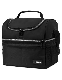 Caja de Almuerzo Aislada OPUX Doble Piso 12L Negra