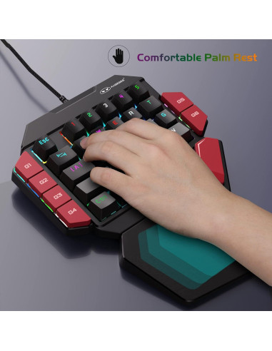 Teclado Mecánico para Juegos MageGee RGB 35 Teclas Rojo