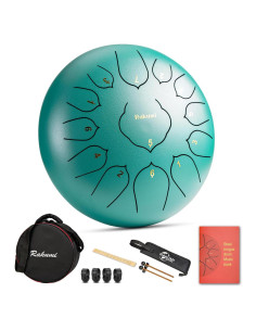 Tambor de Lengua de Acero 30 cm Rakumi 13 Notas Verde