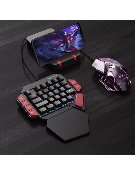 Teclado Mecánico para Juegos MageGee RGB 35 Teclas Rojo