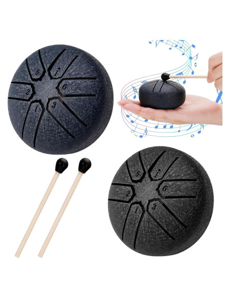 2 Tambores de Lengua de Acero ZhouBoat 7,62 cm 6 Notas