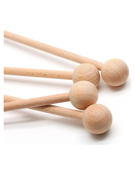 4 Palos de Percusión de Madera 22 cm Mallets Glockenspiel