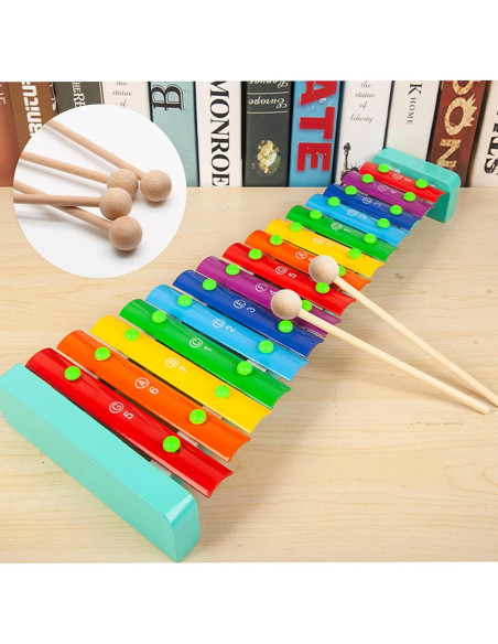 4 Palos de Percusión de Madera 22 cm Mallets Glockenspiel