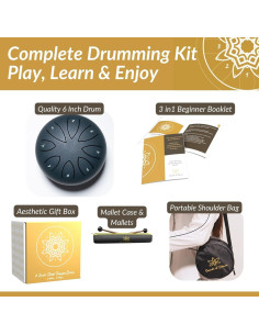 Tambor de Lengua de Acero 15 cm Sonidos de Silencio Azul 2