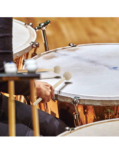 Biaungdo 2 Mallets de Tambor Fieltro 33 cm Beige