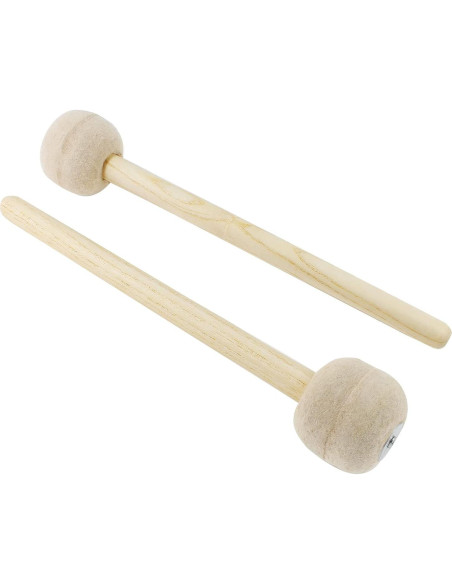 Biaungdo 2 Mallets de Tambor Fieltro 33 cm Beige