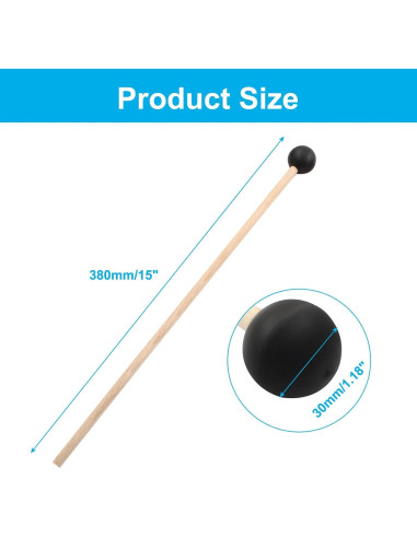 Mallets de Percusión Piutouyar 38 cm Goma y Madera 2 Pcs