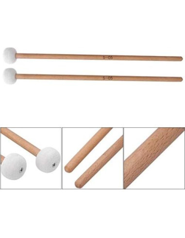 Baquetas de Tímpano Snare Bnineteenteam 2 Pcs Madera Fieltro