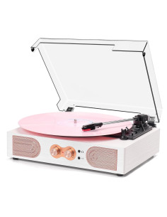 Reproductor de Vinilo DANFI AUDIO TE-2030 Rosa 3 Velocidades