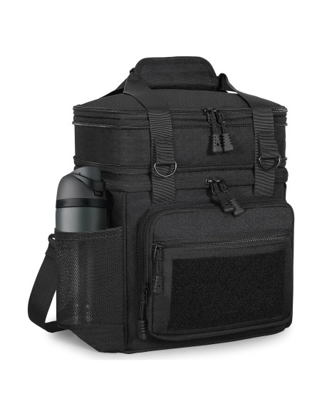 Caja de Almuerzo Aislada GLENKEY Doble Nivel 16L Negra