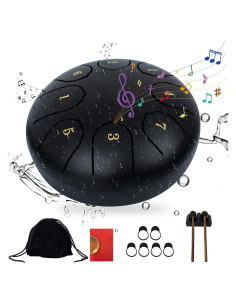Tambor de Lengua de Acero LETSROCK 15 cm 8 Notas Negro