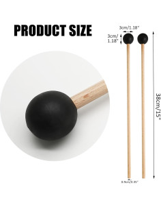 Mallets de Glockenspiel Biaungdo 2 Piezas 38 cm Goma 2