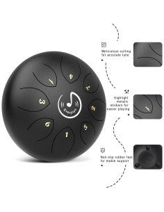 Tambor de Lengua de Acero Everjoys 6" 8 Notas para Meditación 2