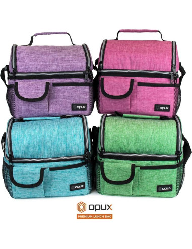 Bolsa de Almuerzo Aislada Opux Morado 10L Doble Compartimento