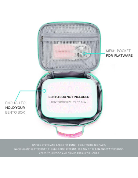 Caja de Almuerzo Aislada Mibasies 2.5L Arcoíris Rosa
