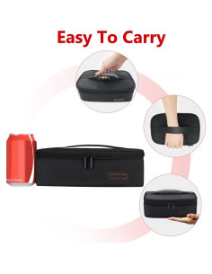 Bolsa de Almuerzo Aislada Gloppie Negra 3.5L Compacta 2