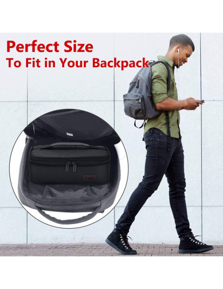 Bolsa de Almuerzo Aislada Gloppie Negra 3.5L Compacta