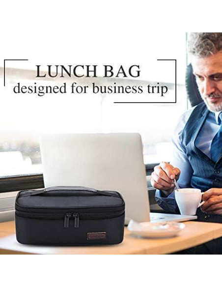 Bolsa de Almuerzo Aislada Gloppie Negra 3.5L Compacta