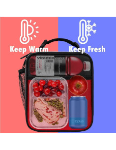 Caja de Almuerzo Aislada Opux Roja 8L para Niños y Adultos 2
